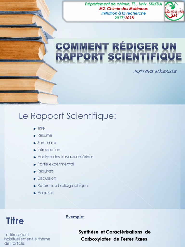Rapport Scientifique Exemple