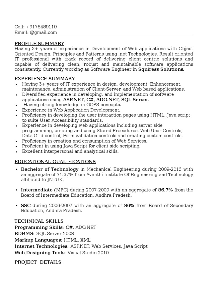 doc in oracle professional resume