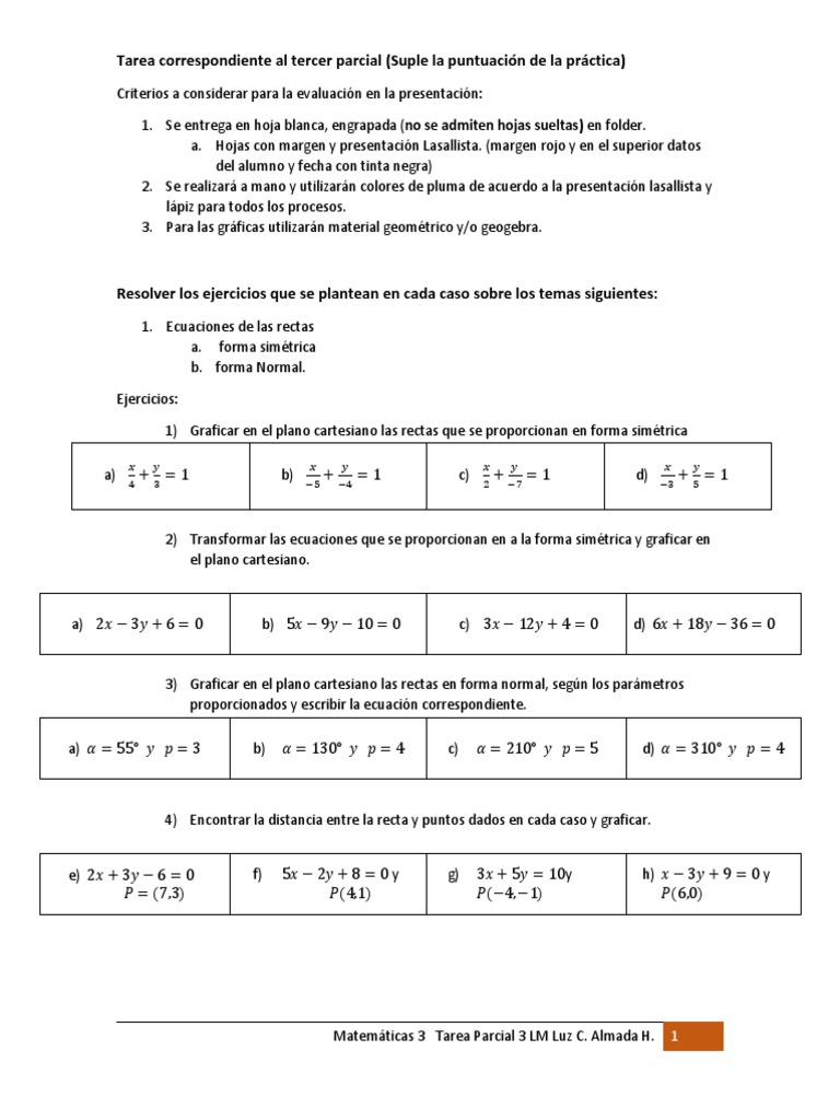 Tarea 3er Parcial Mate 3 2017 2 Docx Circulo Sistema De