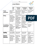 paragraph response rubric - 2 details  2 