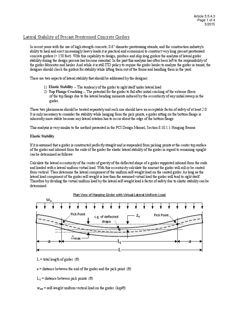 5.5.4.3 Prestressed Girder Stability PDF | PDF | Prestressed Concrete ...