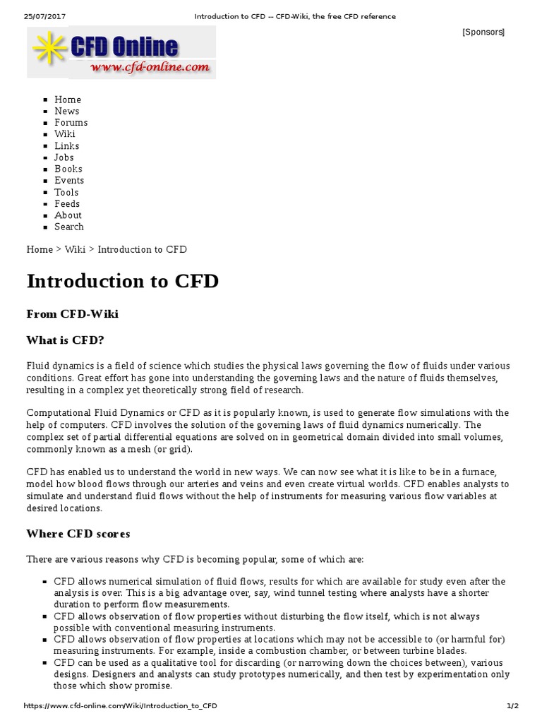 Introduction to Computational Fluid Dynamics | PDF | Computational ...