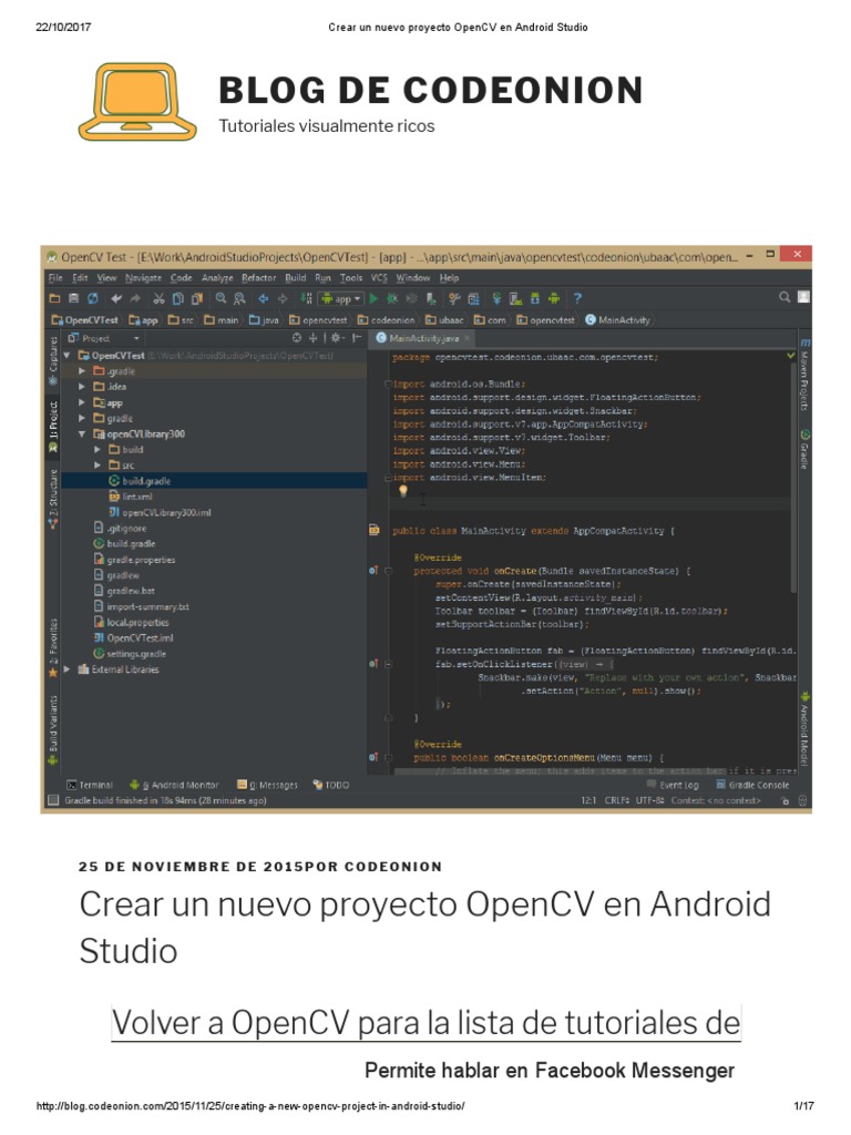 Tutorial OpenCV en Android Studio | PDF | Android (sistema operativo ...