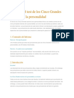 Informe Del Test de Los Cinco Grandes Factores de La Personalidad