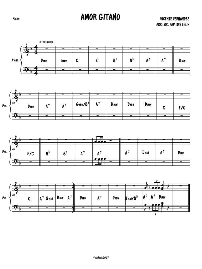 Amor Gitano Piano