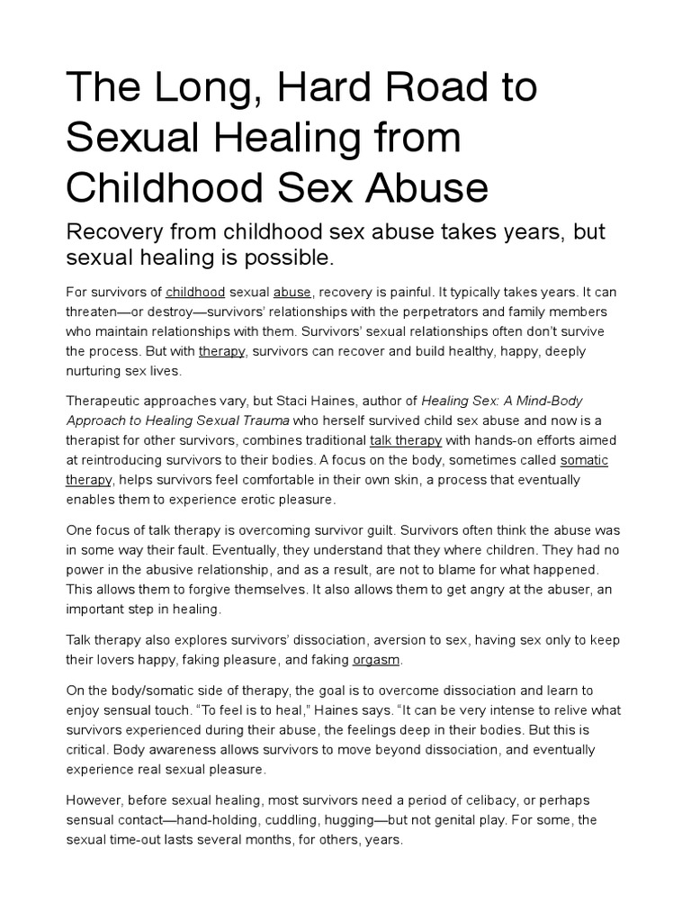 The Long, Hard Road To Sexual Healing From Childhood Sex Abuse | PDF ...