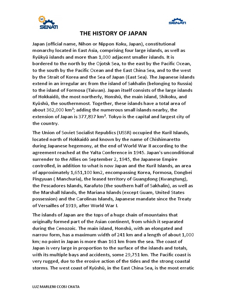 The History of Japan PDF Empire Of Japan Japan