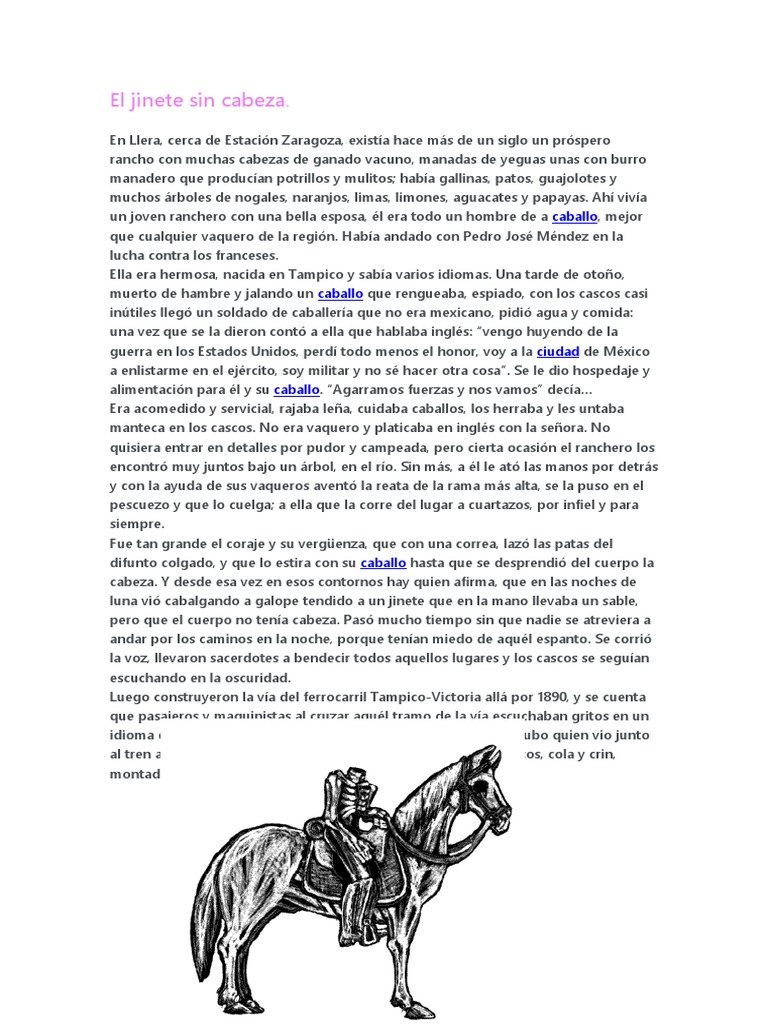 La leyenda del jinete sin cabeza | PDF | vaqueros | Caballos