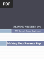 Resume Writing 101: UTC Career & Student Employment