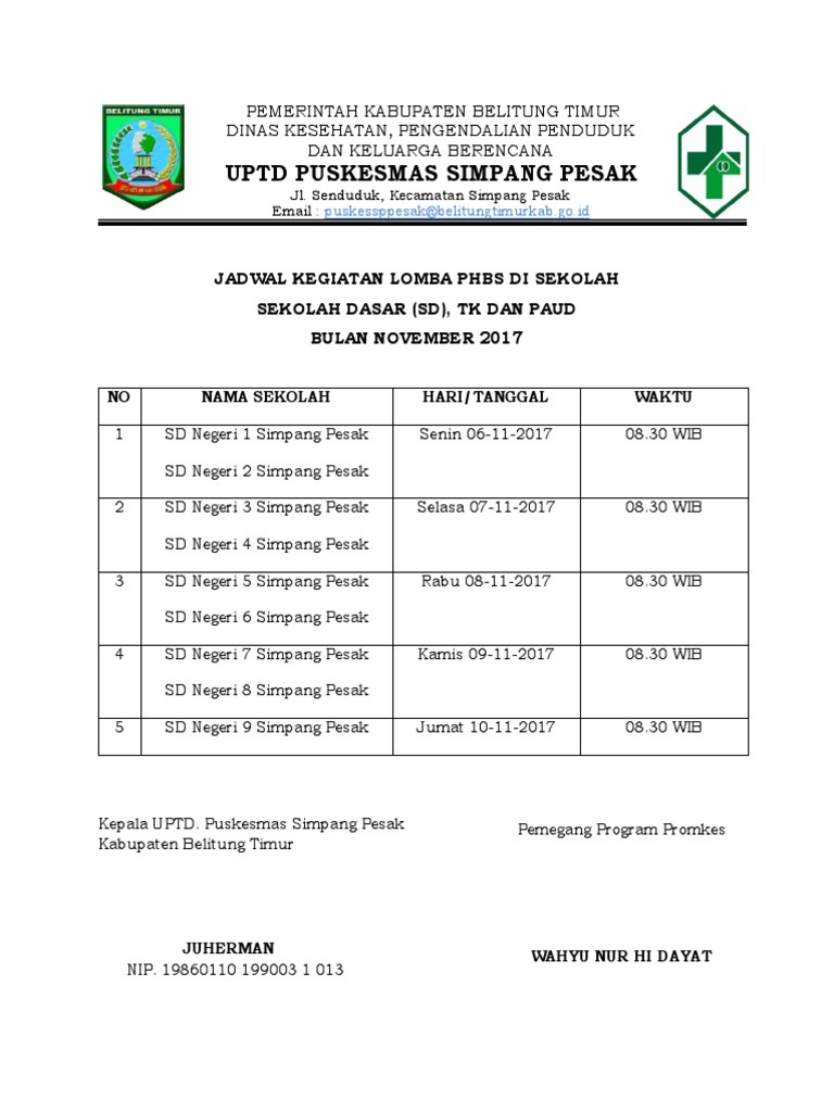 Jadwal SD | PDF