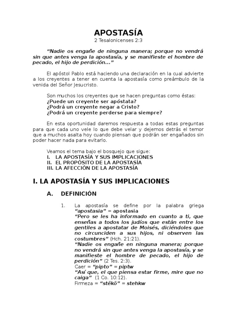 Apostasia | PDF | Apostasía | Cristo (título)