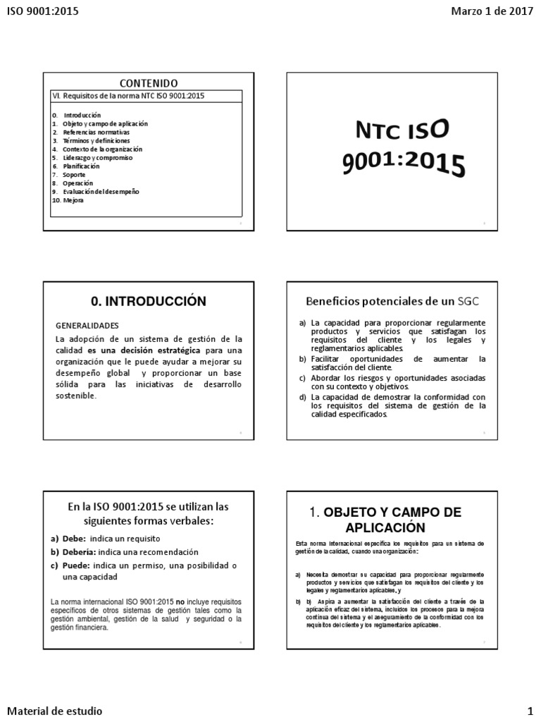 Requisitos de la NTC ISO 9001:2015 | PDF | Gestión de la calidad ...