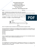 1a Lista de Exercícios - Cinematica UFPA