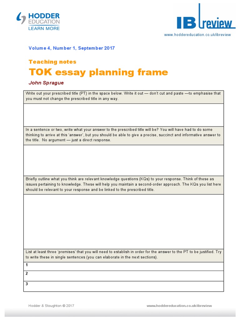 IBReview4 1 TOK Essay Plan | PDF | Theory Of Justification | Argument