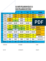 Jadwal Mata Pelajaran Kelas 2