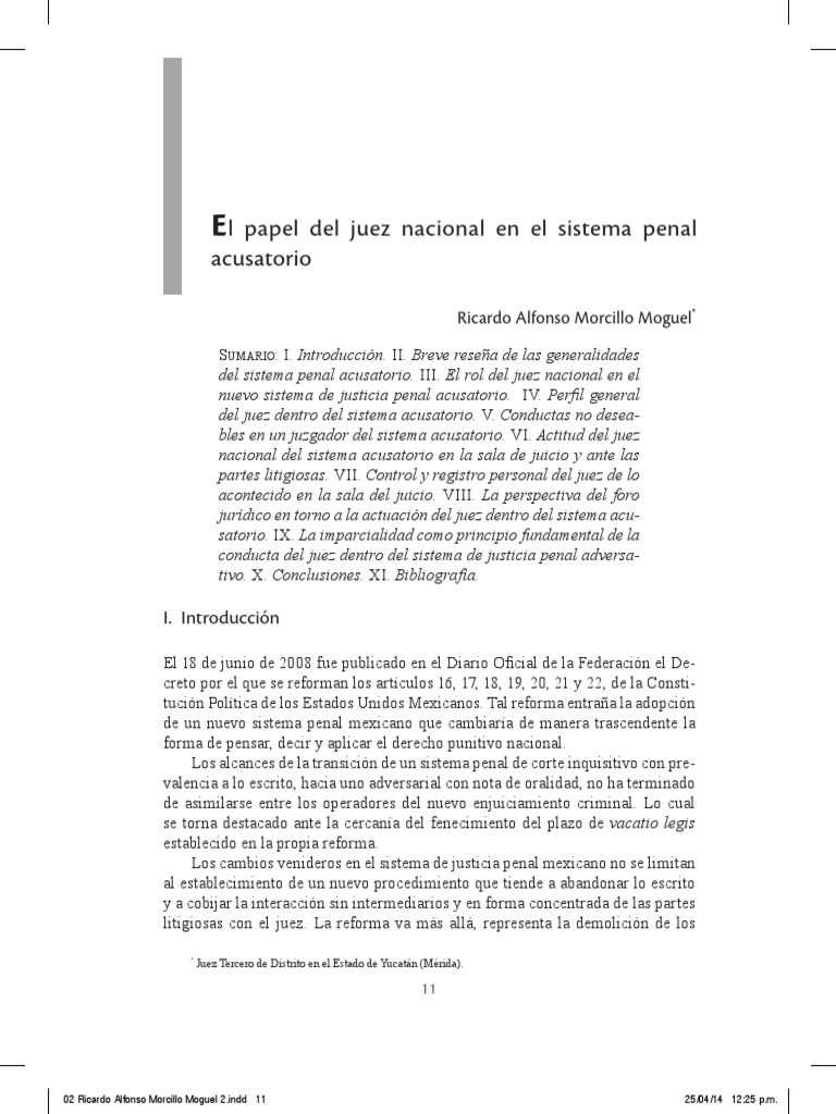 Rol del Juez en el Sistema Acusatorio | PDF | Evidencia (ley) | Juez