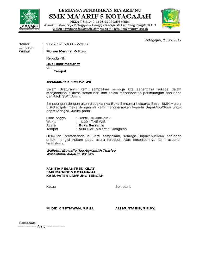 Contoh Undangan Bukber Bahasa Inggris