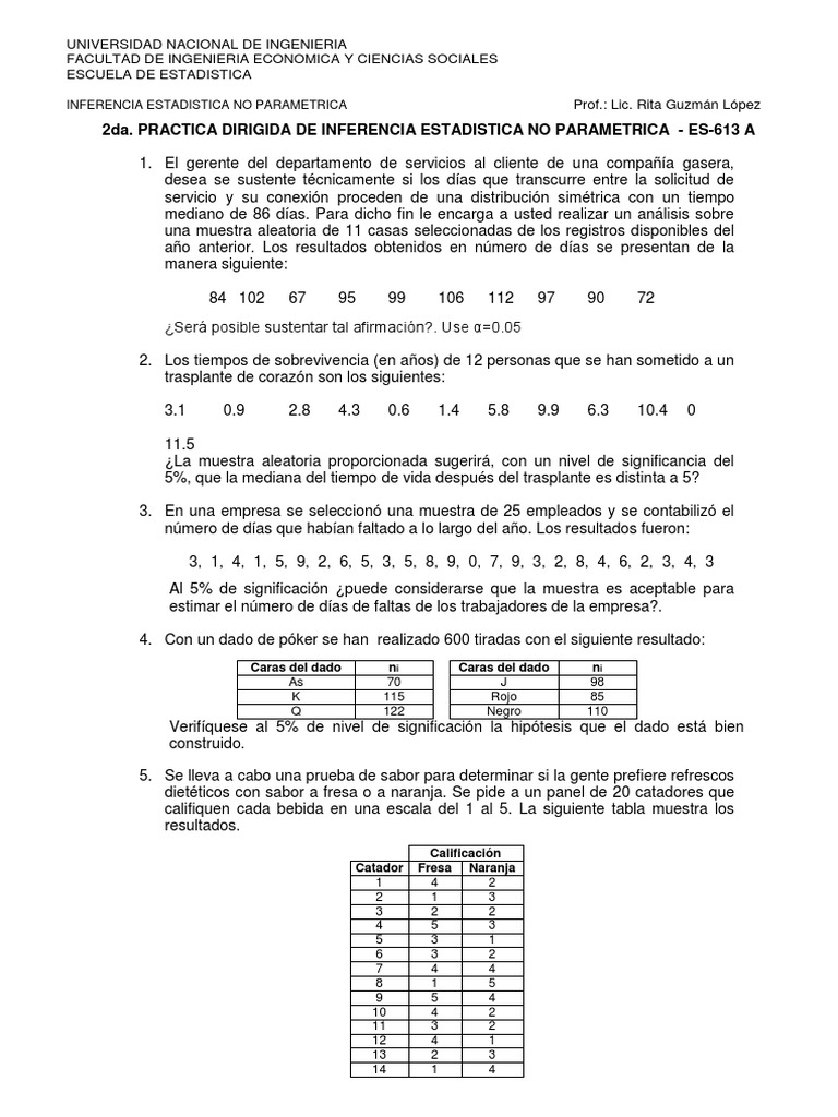 2da Practica Dirigida 2017-II-imp | PDF | Muestreo (Estadísticas ...