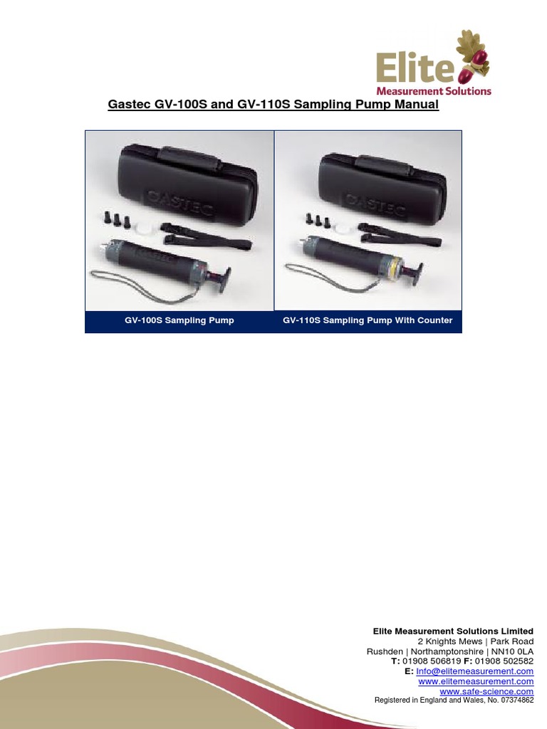 Gastec Pump Manual Elite Calibration Gases