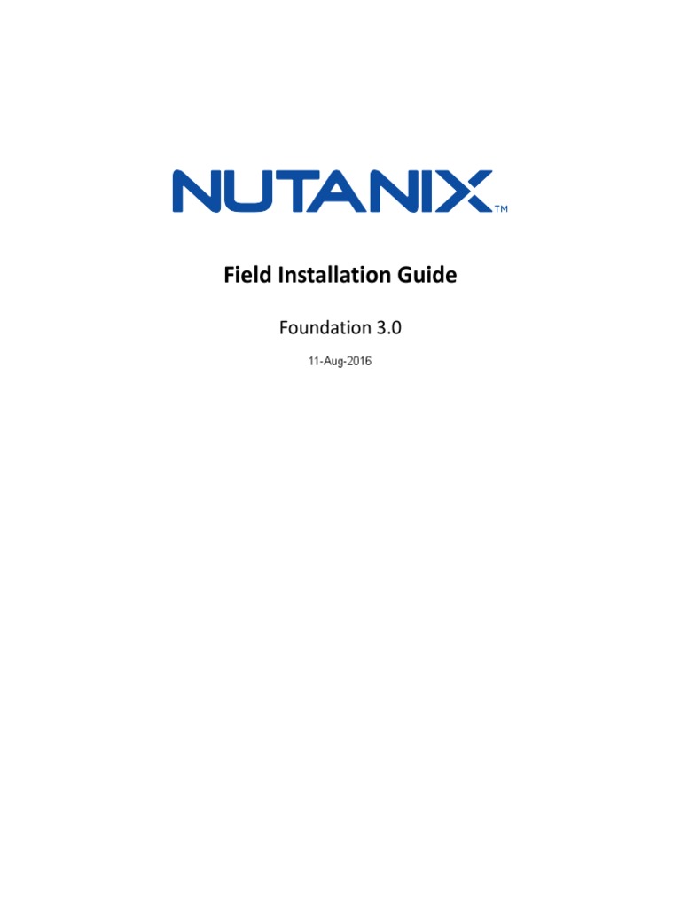 Nutanix Field Installation GuideV3 0 PDF Hyper V Computer Cluster