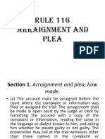 RULE 116 Araignment and Plea