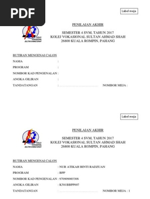 Label Meja Sejarah
