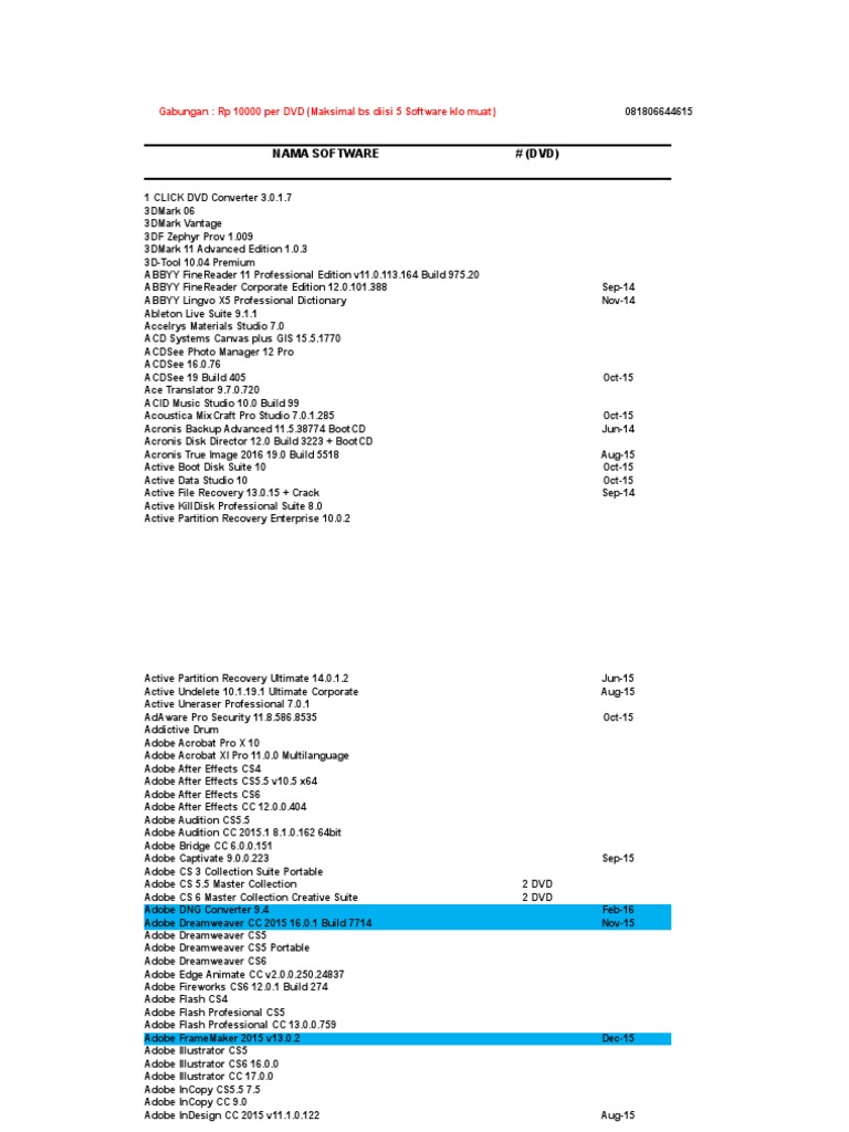 List Game Software Film 1 | PDF, image size:768x1024
