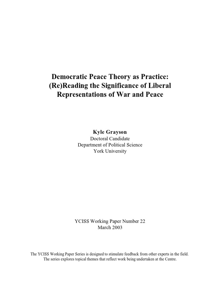 Democratic Peace Theory As Practice Re R PDF | PDF | Liberal Democracy ...
