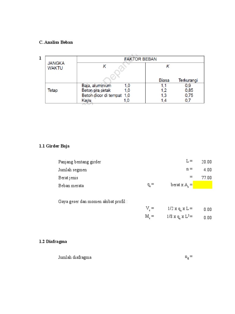Perhitungan Baja Girder - Septiyan | PDF