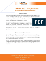 USOS SEPTIEMBRE 2017 - EIDE Fabricante de Embragues y Frenos Industriales