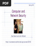 Computer and Network Security Network Security: Dan Boneh and John Mitchell