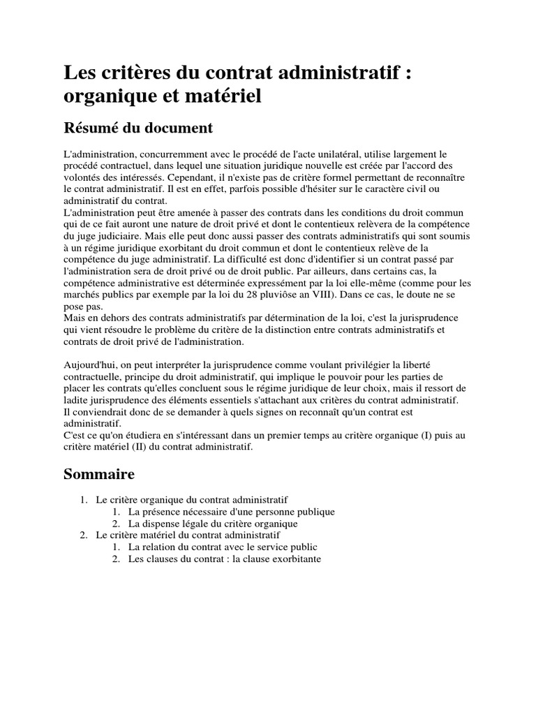 Les criteres du contrat administratif dissertation 06 image