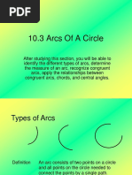 Lesson 10.3 Arcs of A Circle