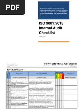 Internal Audit Checklist