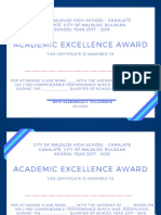 Malolos High School Awards for Excellence