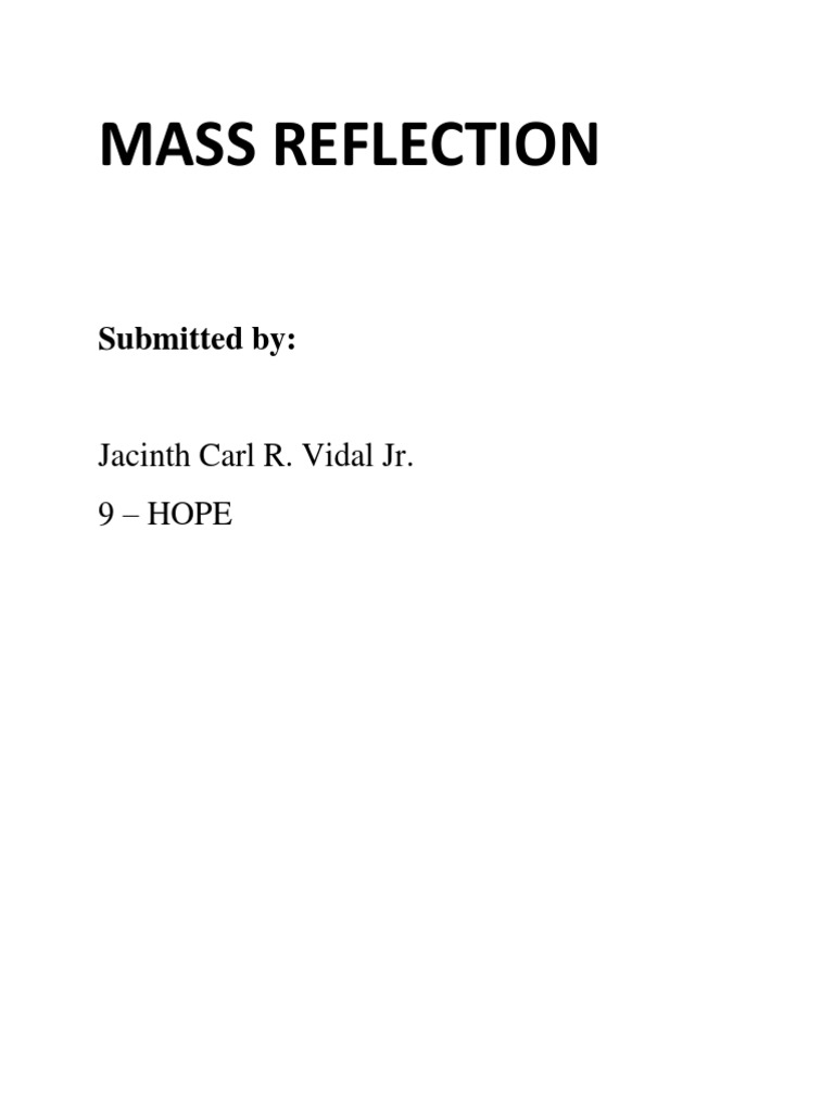 Mass Reflection Submitted by PDF