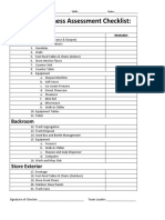 Store Clerk Quality Assessment Checklist