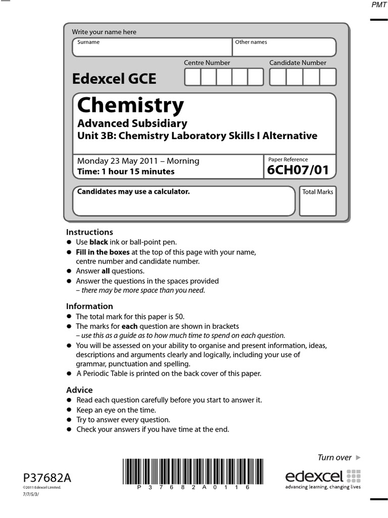 June 2011 QP Unit 3 Edexcel Chemistry ALevel PDF Acid Titration
