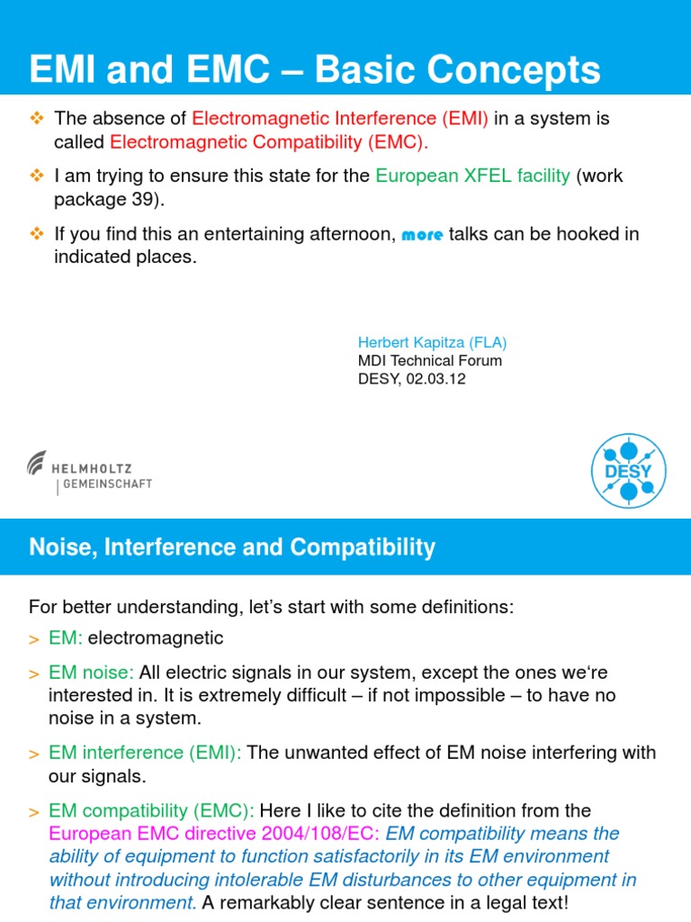 EMI and EMC - Basic Concepts | PDF | Electromagnetic Interference ...