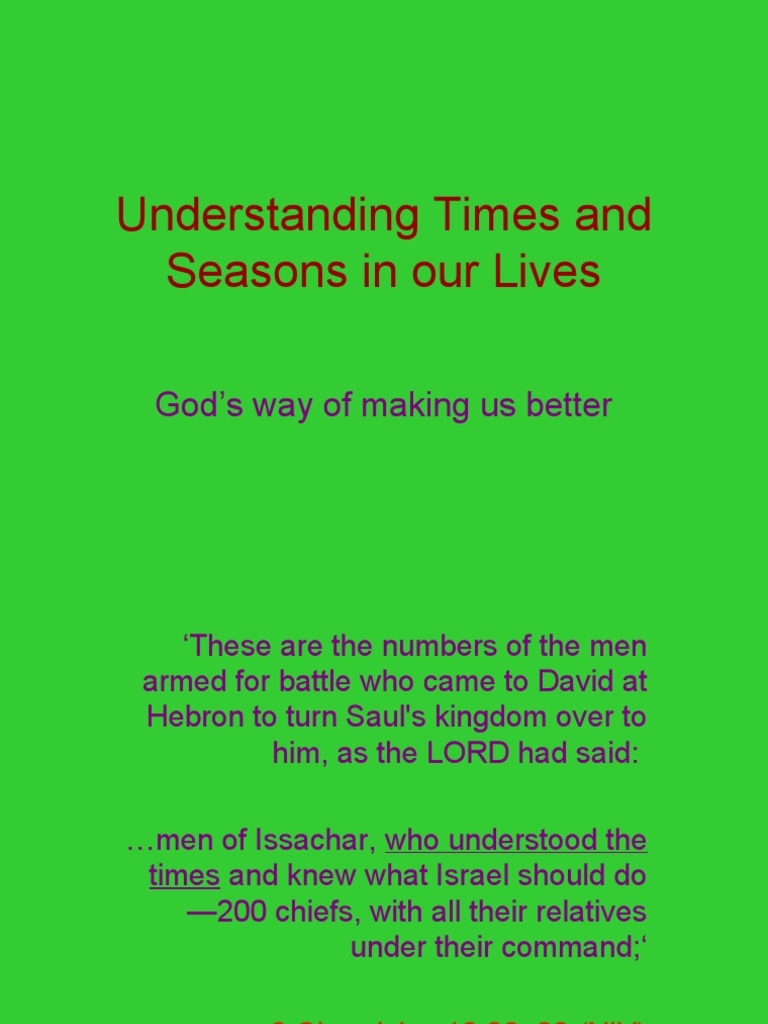 Understanding Times and Seasons in Our Lives PDF The Exodus Abraham