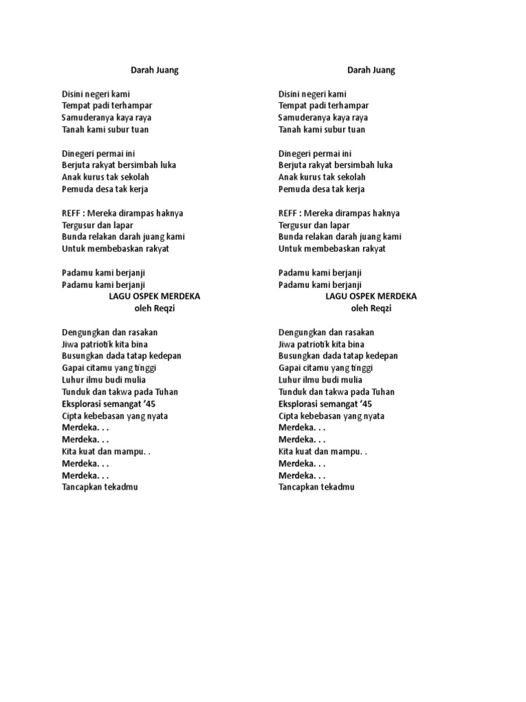 Lagu Untuk Saat Ospek Merdeka PDF