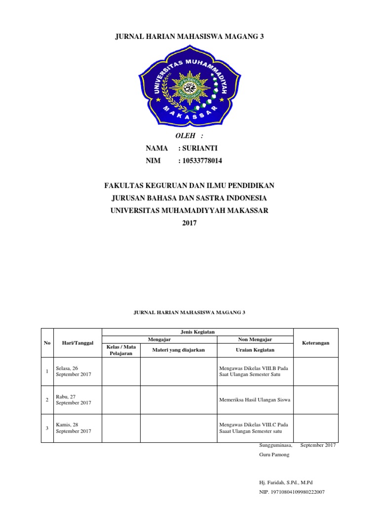 Contoh Jurnal Magang Guru / 19+ Jurnal Prakerin Smk Pgri 1 Cibinong By