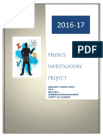 Physics Investigatory Project: Abhinav Kumar Singh Xii-A Roll No.: Kendriya Vidyalaya New Cantt. Allahabad