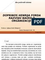 Organizacija Organizacija Doprinos Henrija Fordi