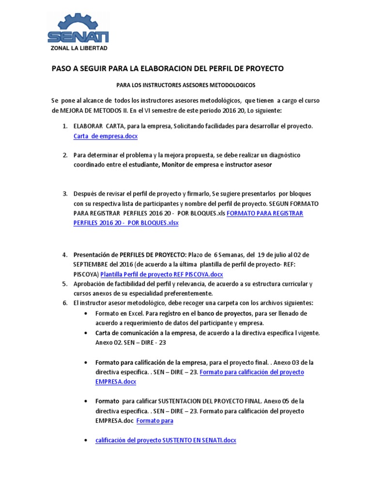 Pasos para La Elaboracion de Perfil de Proyecto | PDF