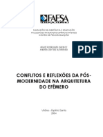 Conflitos e Reflexões da pós modernidade na arquitetura do efêmero