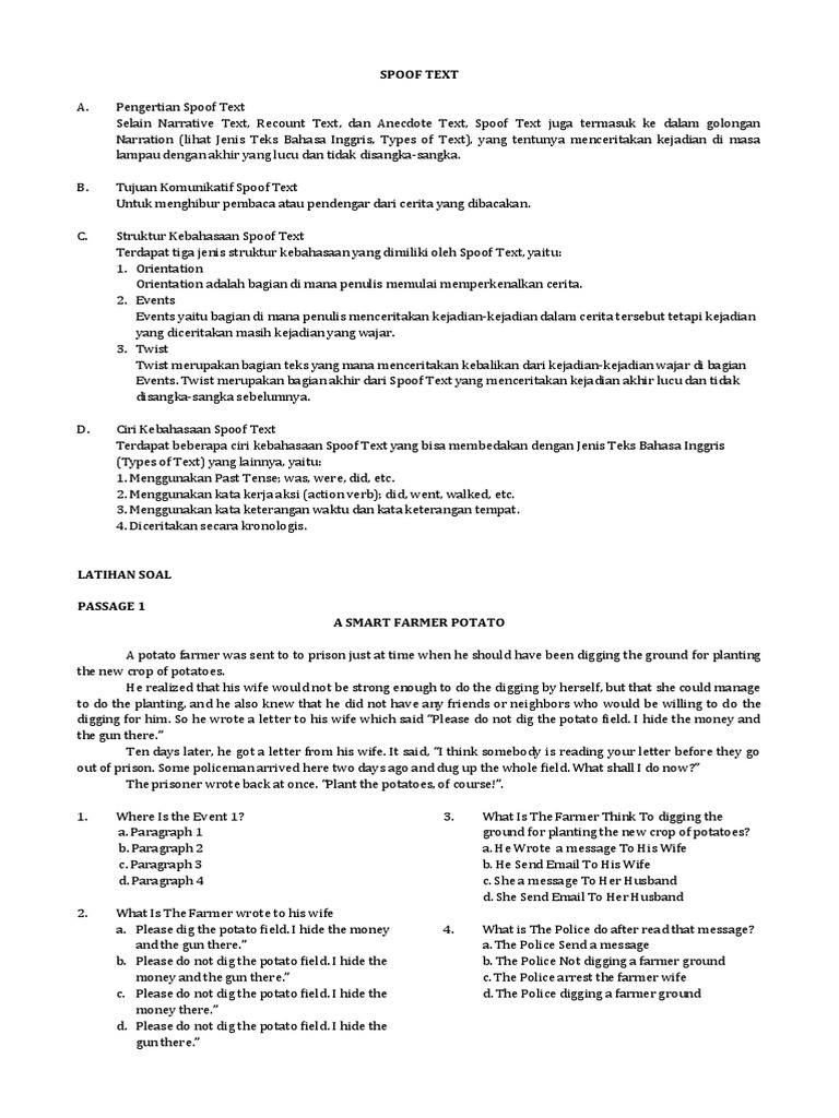 Contoh Anecdote Text Dalam Bahasa Inggris Barisan Contoh