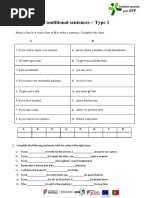 Conditional Sentences - Type 1: Match A Line in A With A Line in B To Make A Sentence. Complete The Chart