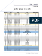 CFA Level 1 Weekday Schedule Updated