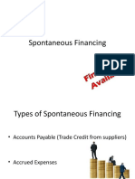 Spontaneous Financing
